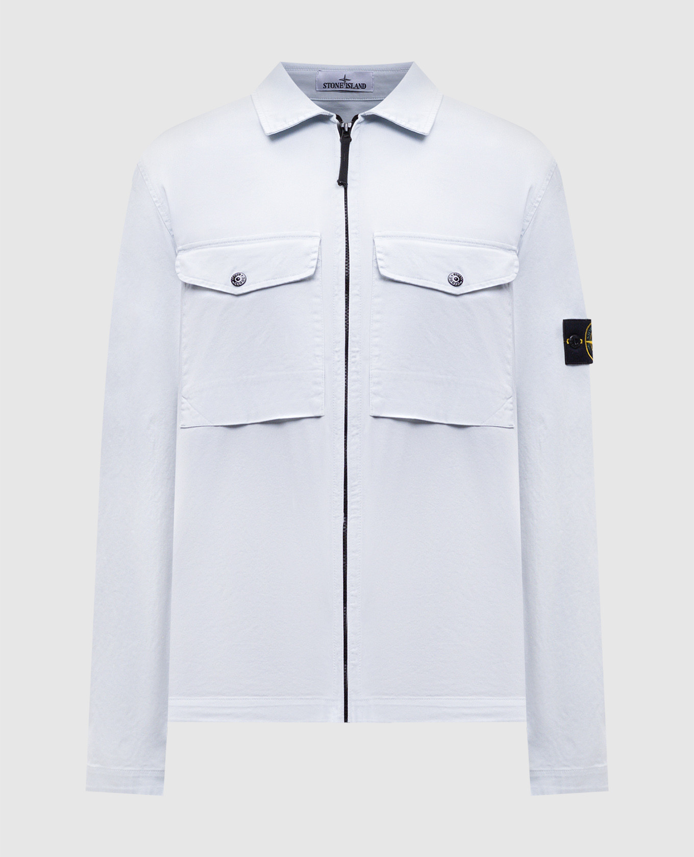 

Blue shirt with logo patch Stone Island, Light blue