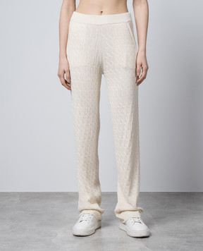 Ballantyne Beige pants in a textured pattern B1T07112C90