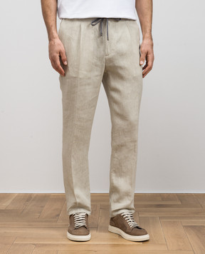 Cashmere&Whiskey Beige linen pants 0255600195