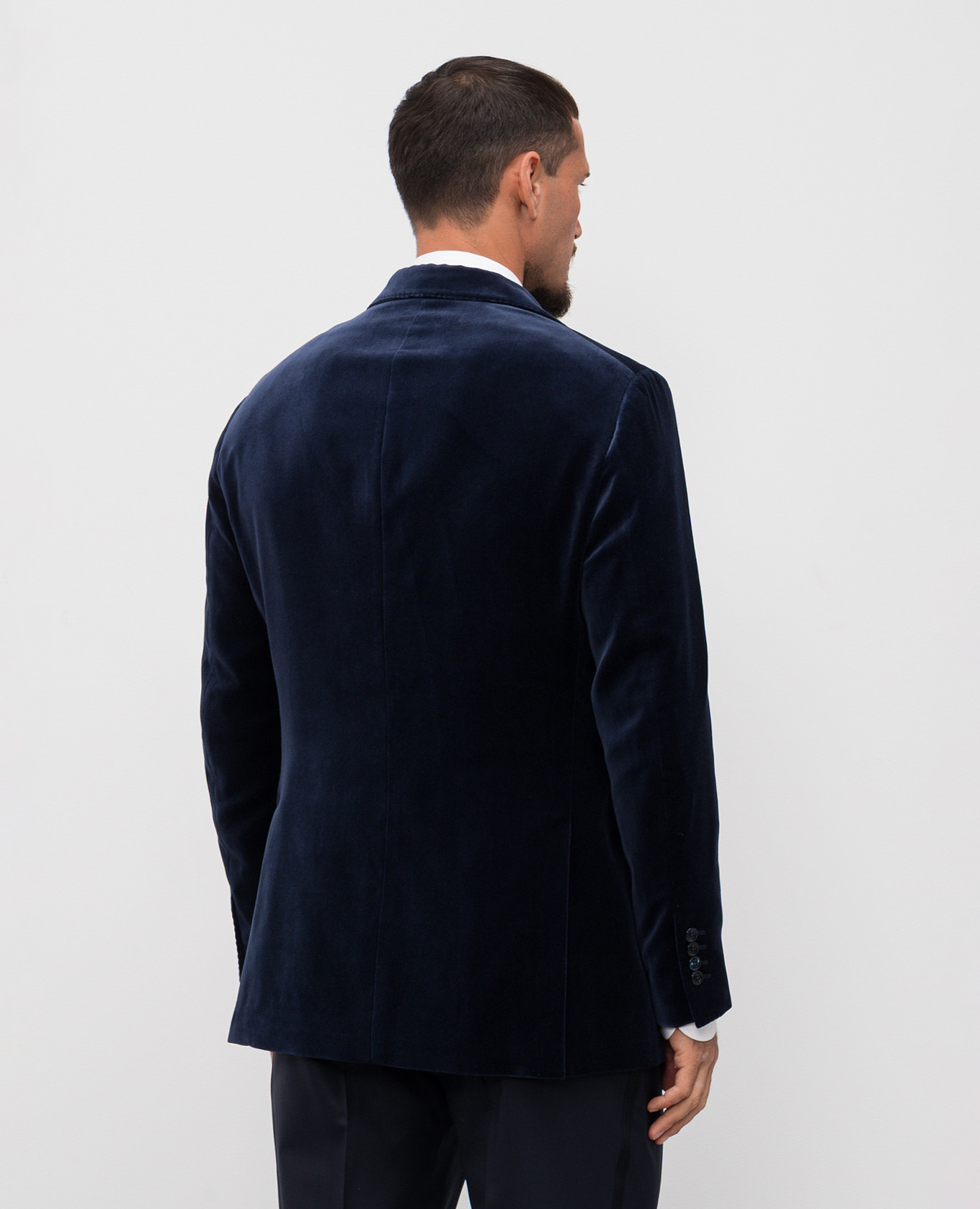 

Blue velvet jacket with silk Brunello Cucinelli