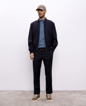 CAPOBIANCO Blue wool pants 18M805UE004856