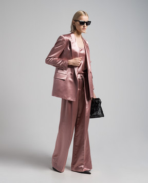 Jacob Lee Pink double-breasted wool and silk jacket WSB047SS24PP