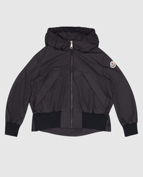 Moncler ENFANT Children's black jacket with logo patch 1A0005254A81810