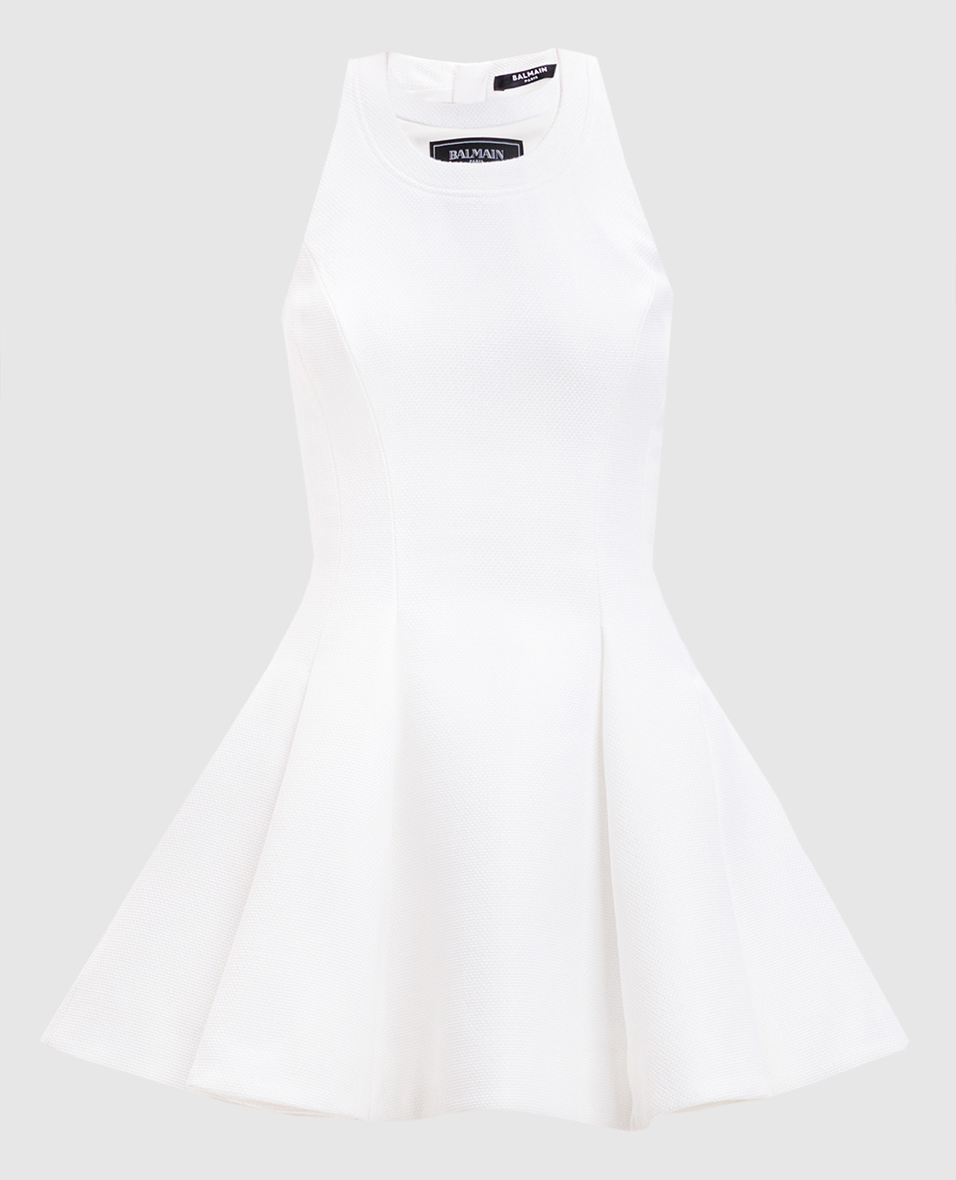 

White mini dress with logo patch Balmain