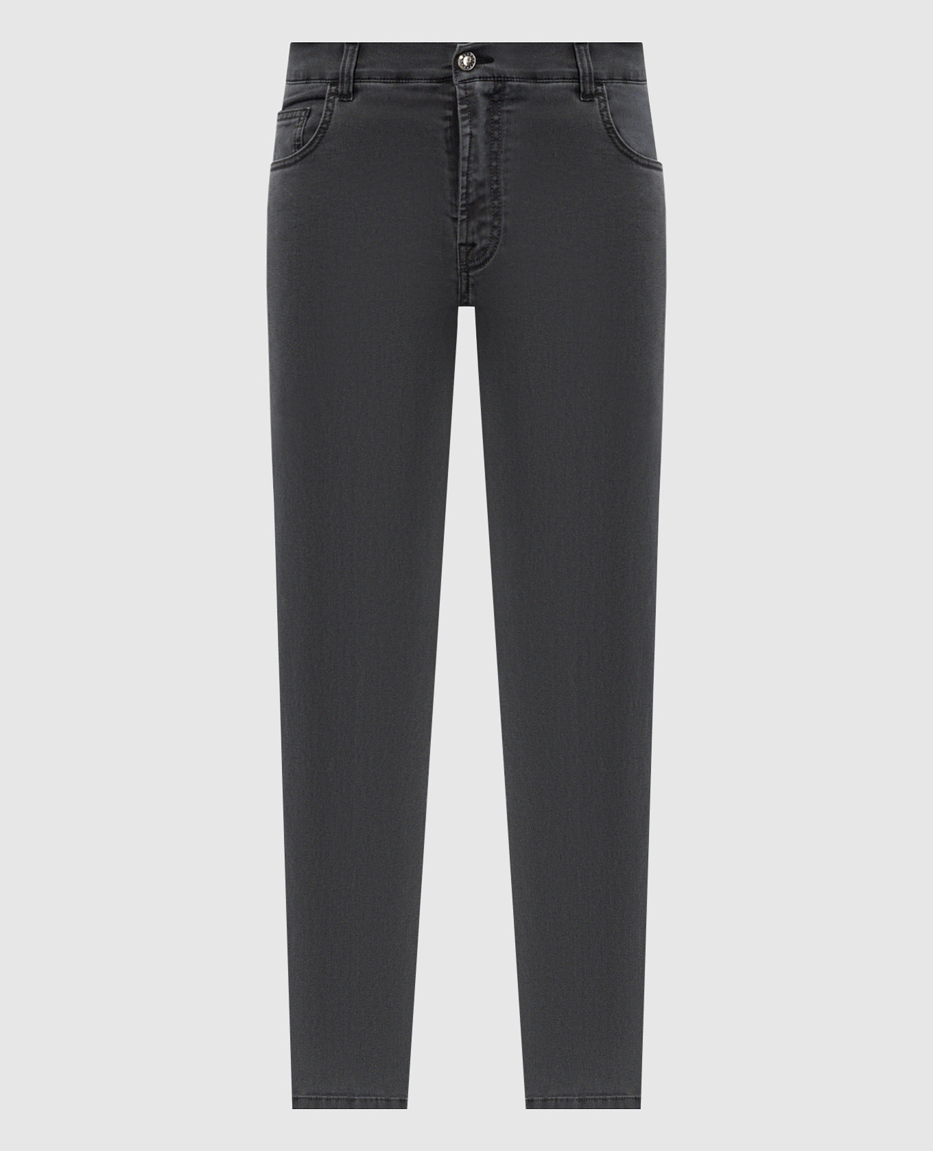 

Gray jeans with logo emblem embroidery Stefano Ricci, Grey