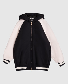 Balmain Children's black jacket with wool BX2Q50E0169