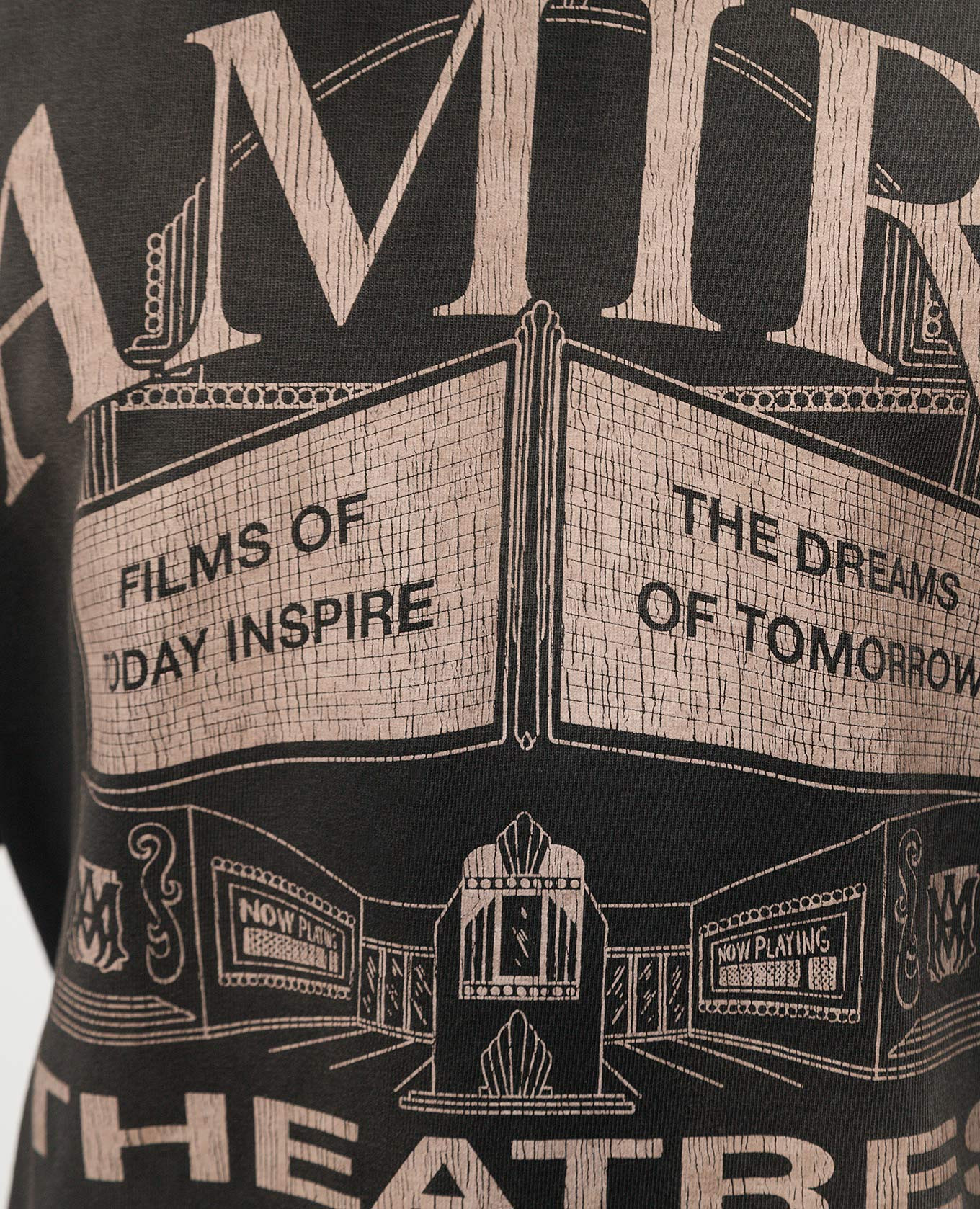 

Black t-shirt THEATRES with a vintage effect AMIRI