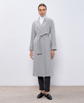 Heresis Gray wool coat with belt M11120G400
