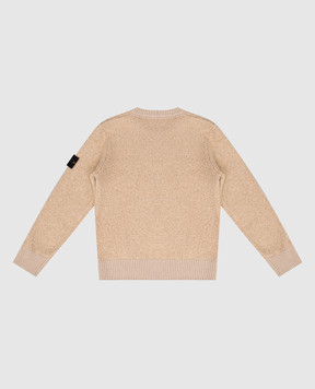 Stone Island Children's beige sweater with logo patch K2S165100007S00M668
