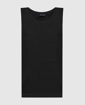 ANNECLAIRE Black linen top D0688405