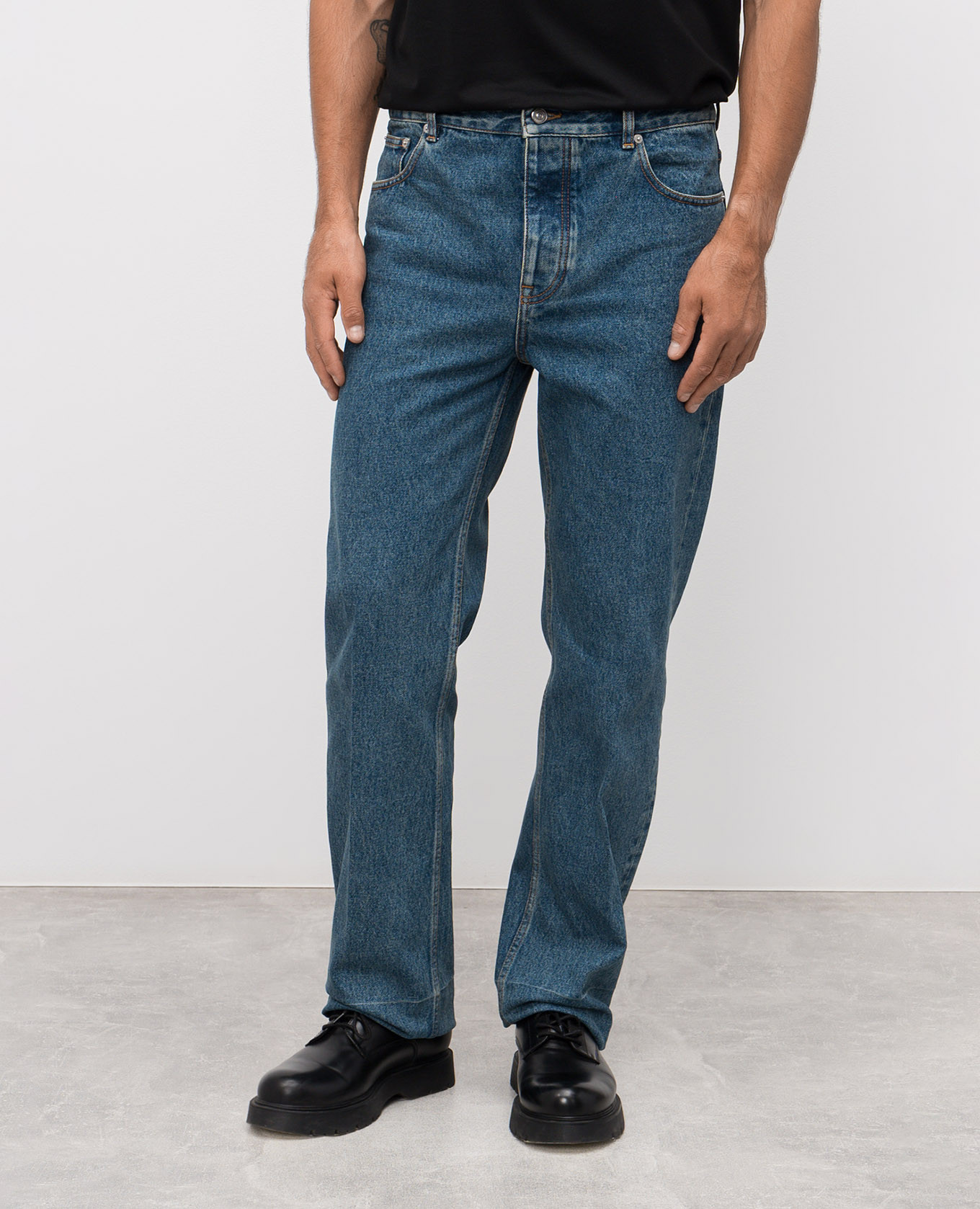 Blue jeans with logo patch Valentino 3