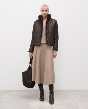 Simonetta Ravizza Brown double-sided sheepskin coat PEA R F05JA371H31