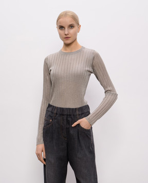 Brunello Cucinelli Gray jumper with lurex MMF849900