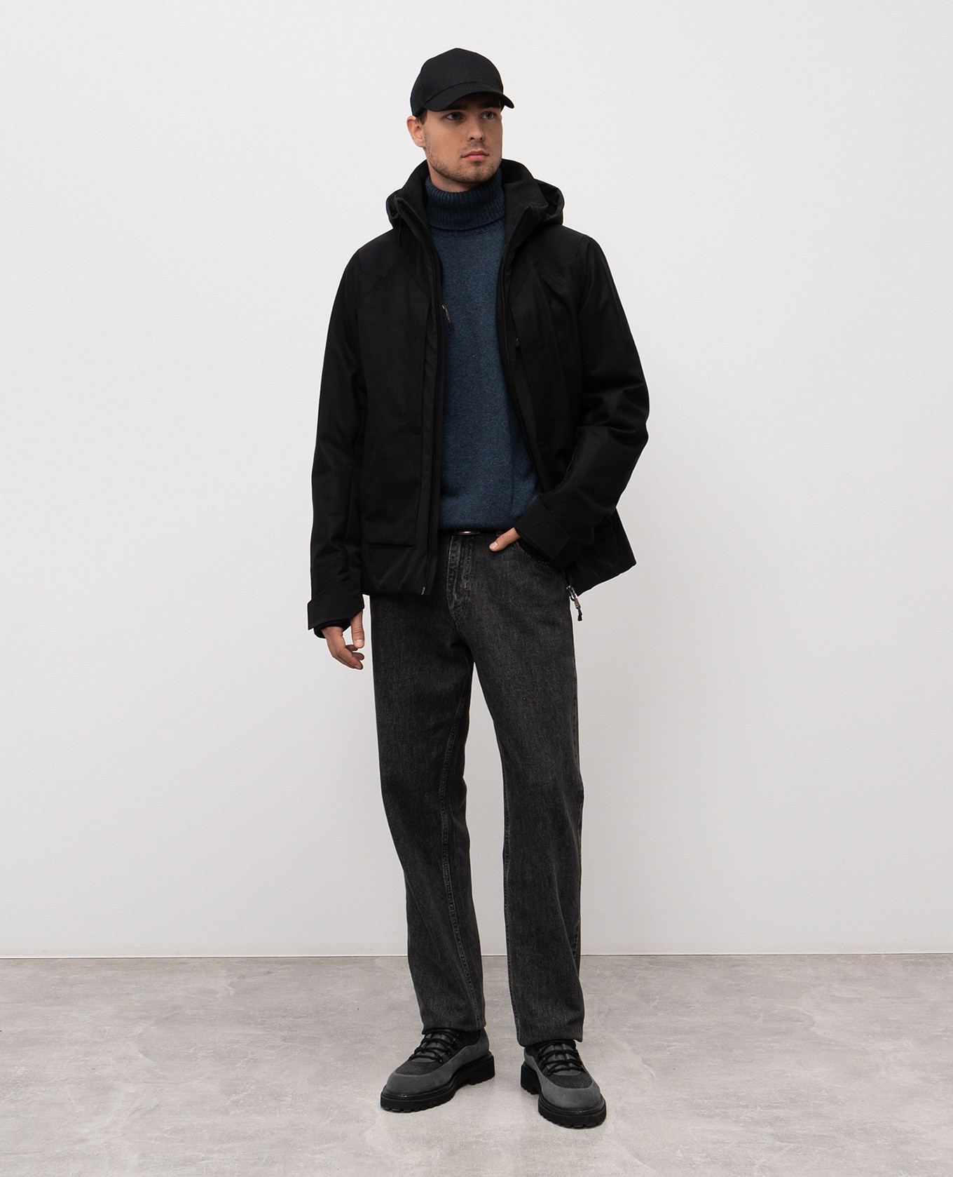 Black down jacket with wool and cashmere Sease 2