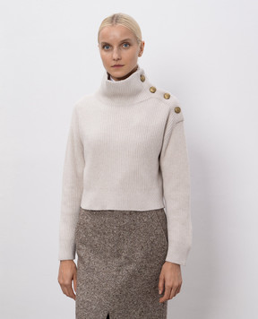 Brunello Cucinelli Gray wool, cashmere and silk sweater M16725104
