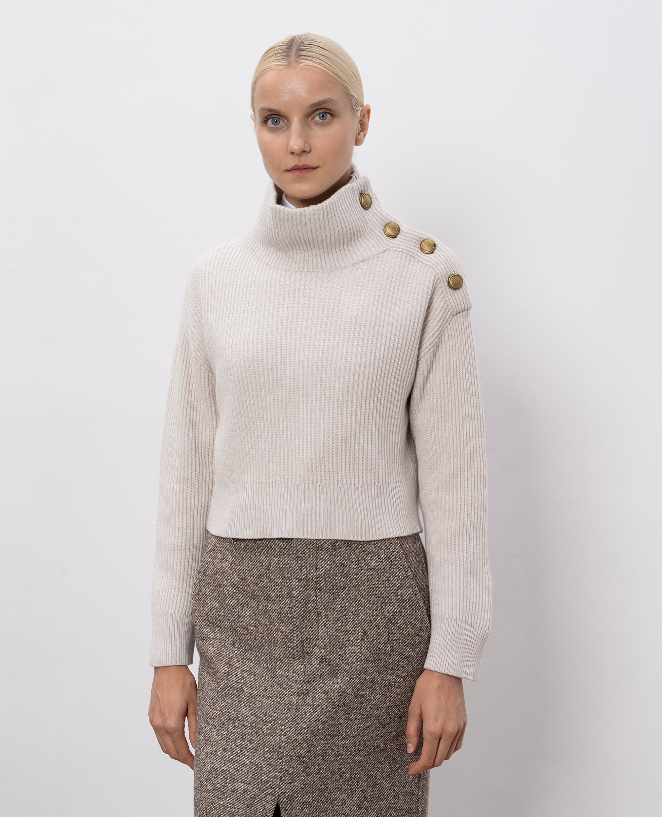 Gray wool, cashmere and silk sweater Brunello Cucinelli 3