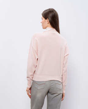 Peserico Pink wool, silk and cashmere sweater with monil chain S99609F1209018
