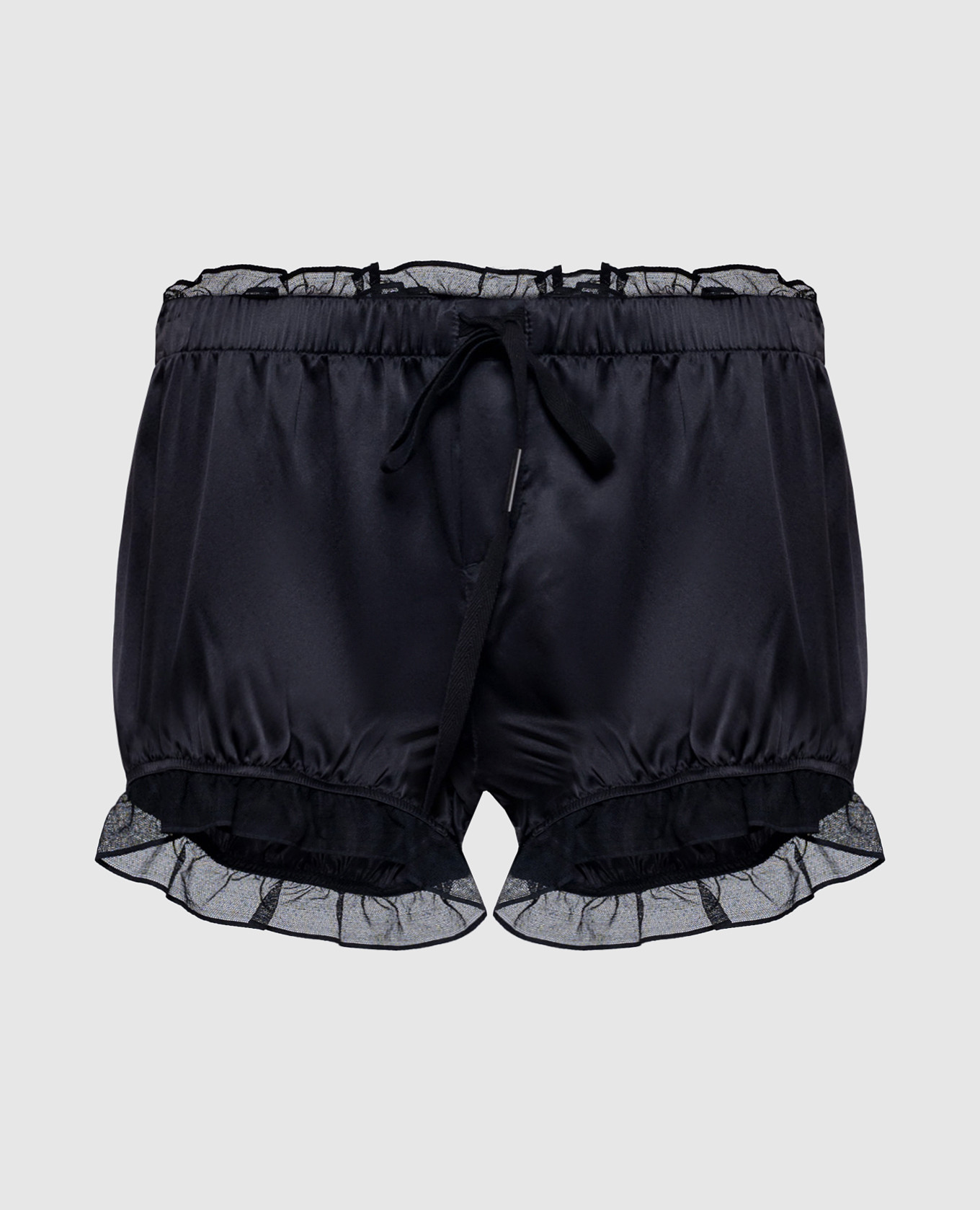 

Black Lo Micro Ruched Silk Shorts Ann Demeulemeester
