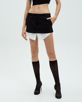 SSHEENA Black mini skirt with wool 24FWGARCONBTF24005A85
