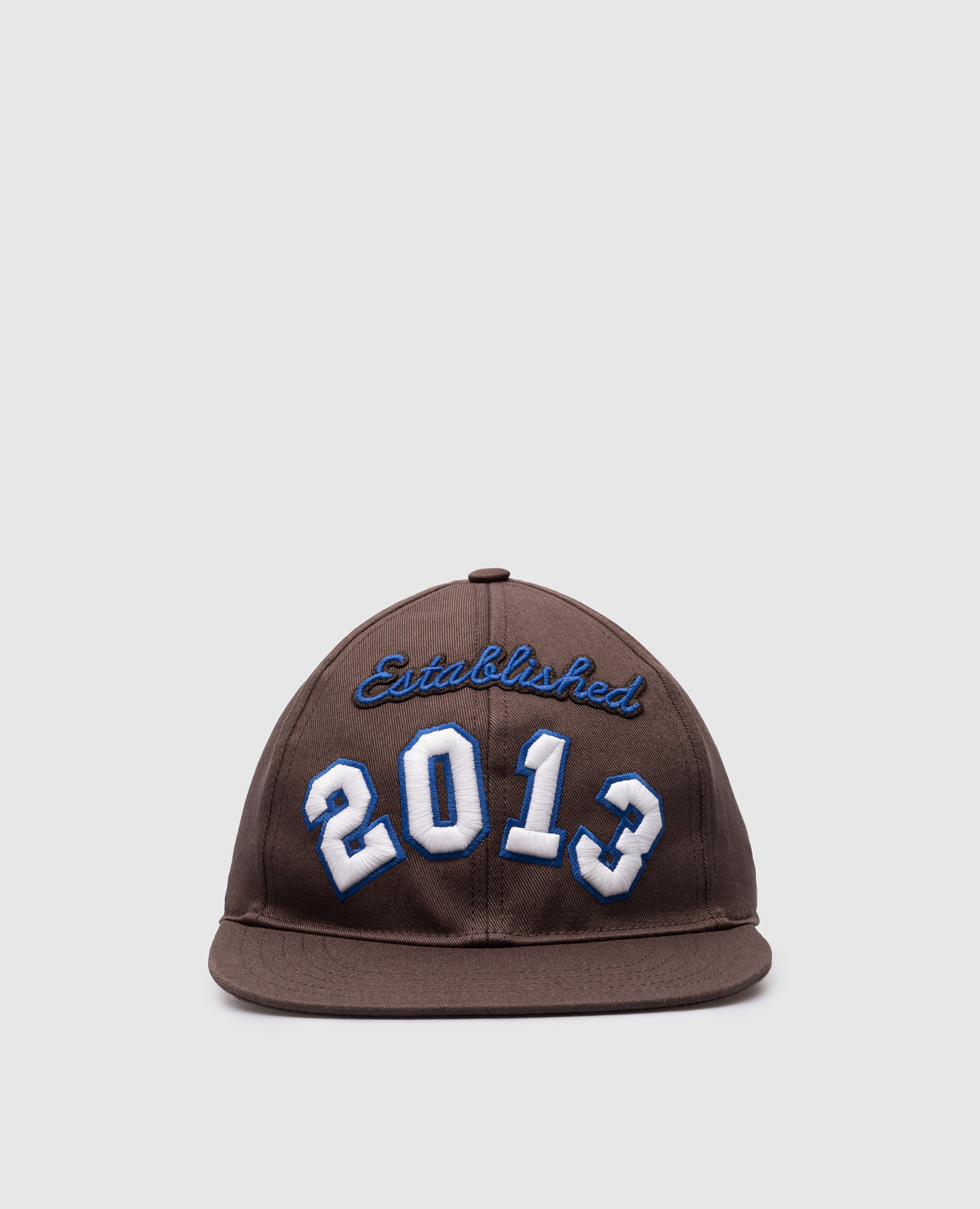 Brown cap with logo embroidery off-white