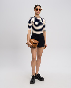 Twinset Blue shorts with logo emblem 251TP2043