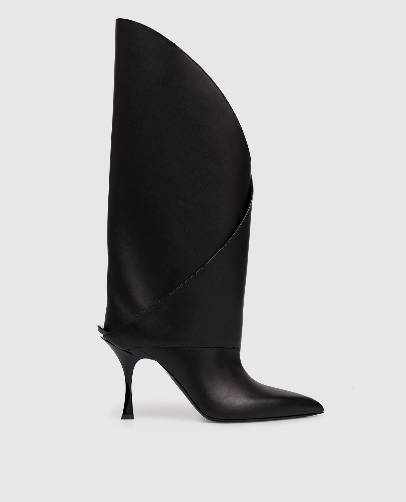 

Black leather Twist boots with emblem Balmain