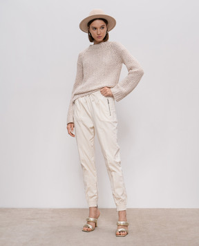 Ermanno Scervino Beige corduroy joggers D457P308HBP