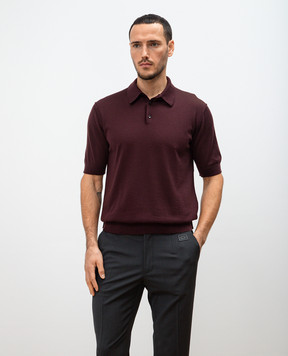 Dolce&Gabbana Burgundy cashmere polo shirt GXZ02TJBW05