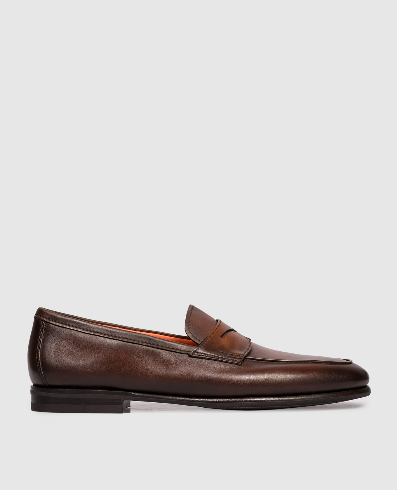 Brown leather loafers Santoni