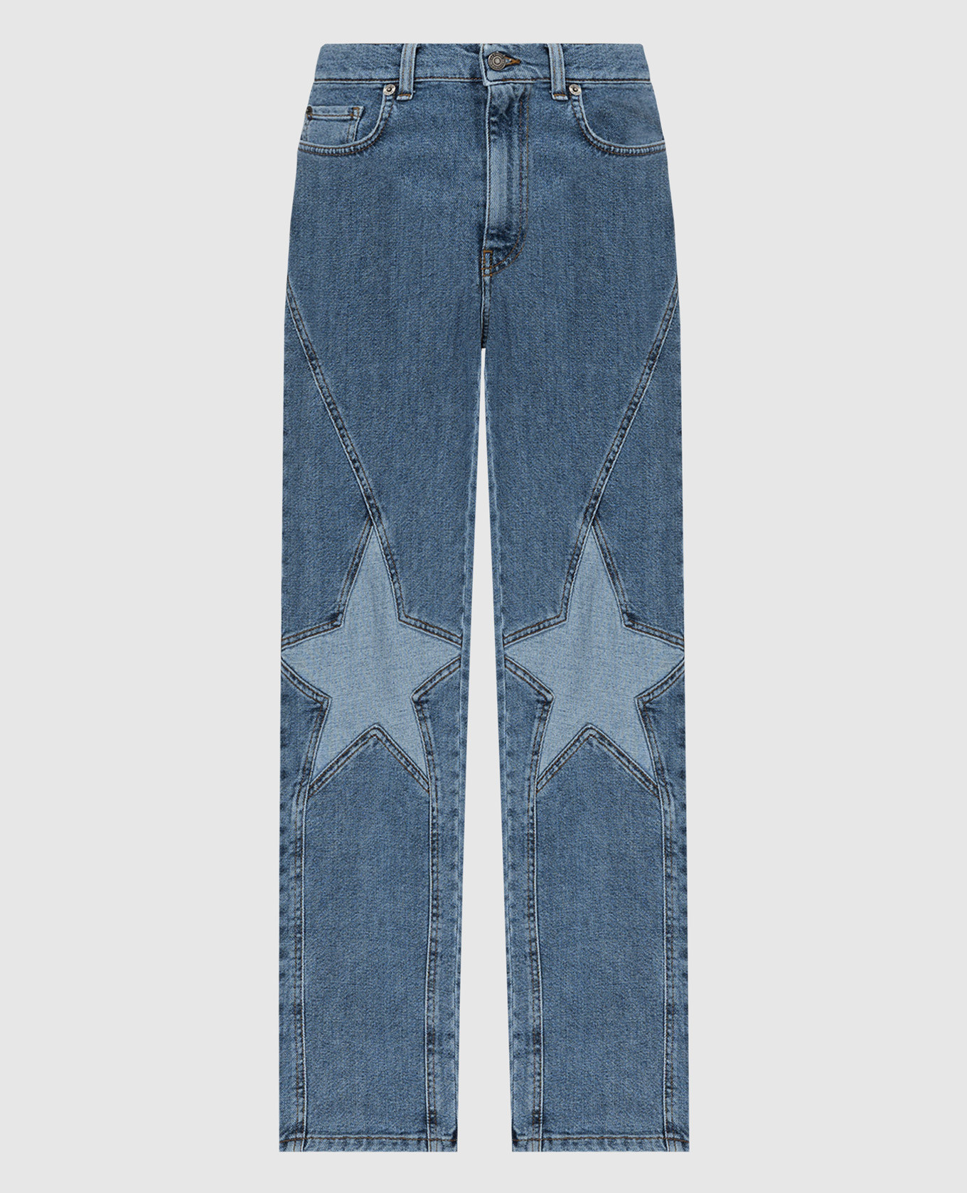 

Blue jeans with a high rise with curly inserts Twinset Actitude