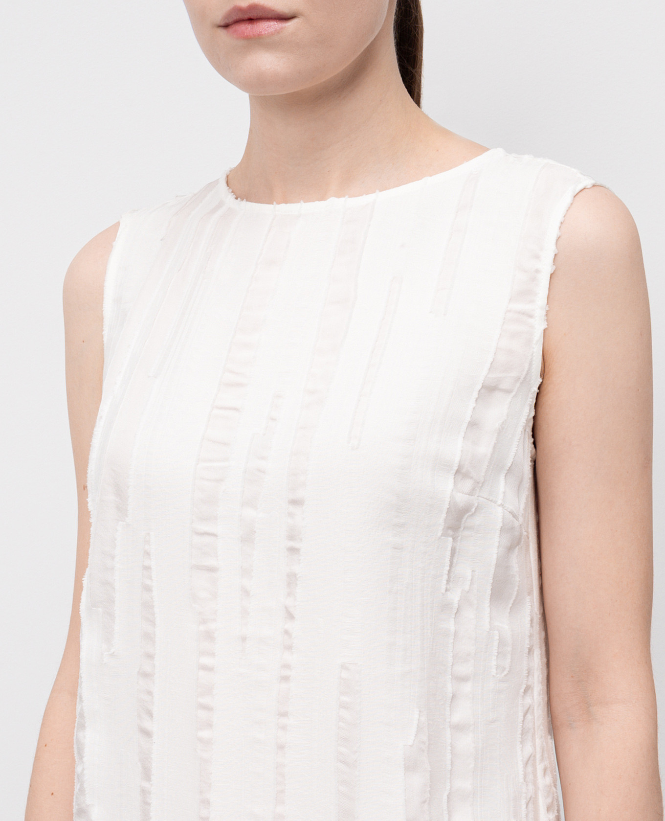 

White MINGA dress with silk Lou Lou Studio