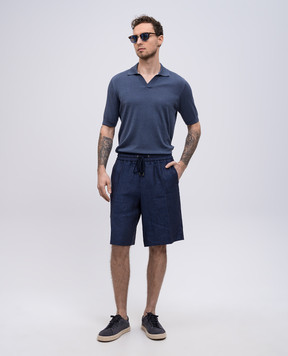 Peserico Blue linen shorts R54167N02607