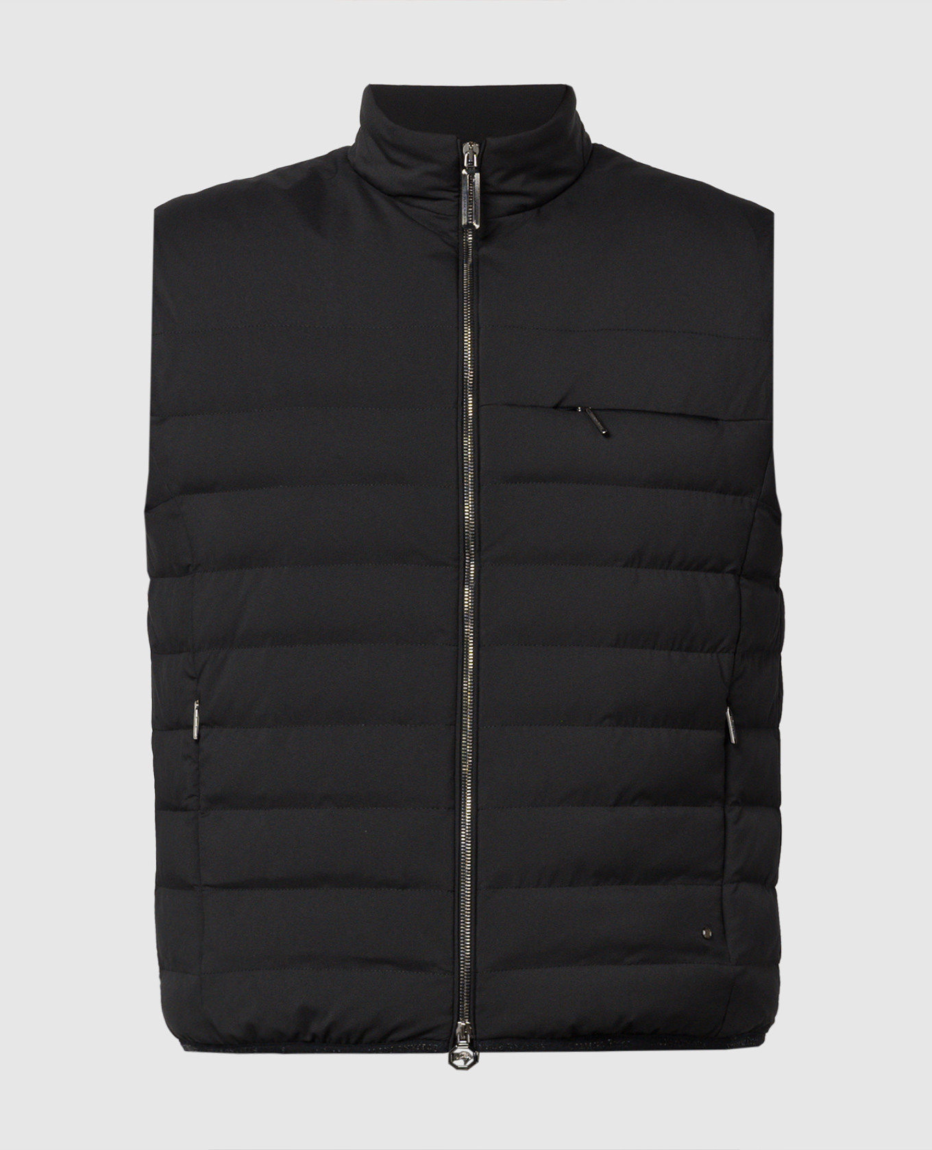 

Black down vest with logo Stefano Ricci, Черный