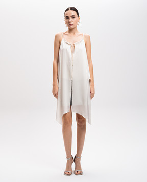 Materiel White silk top with ribbons RE25N2182BLOF
