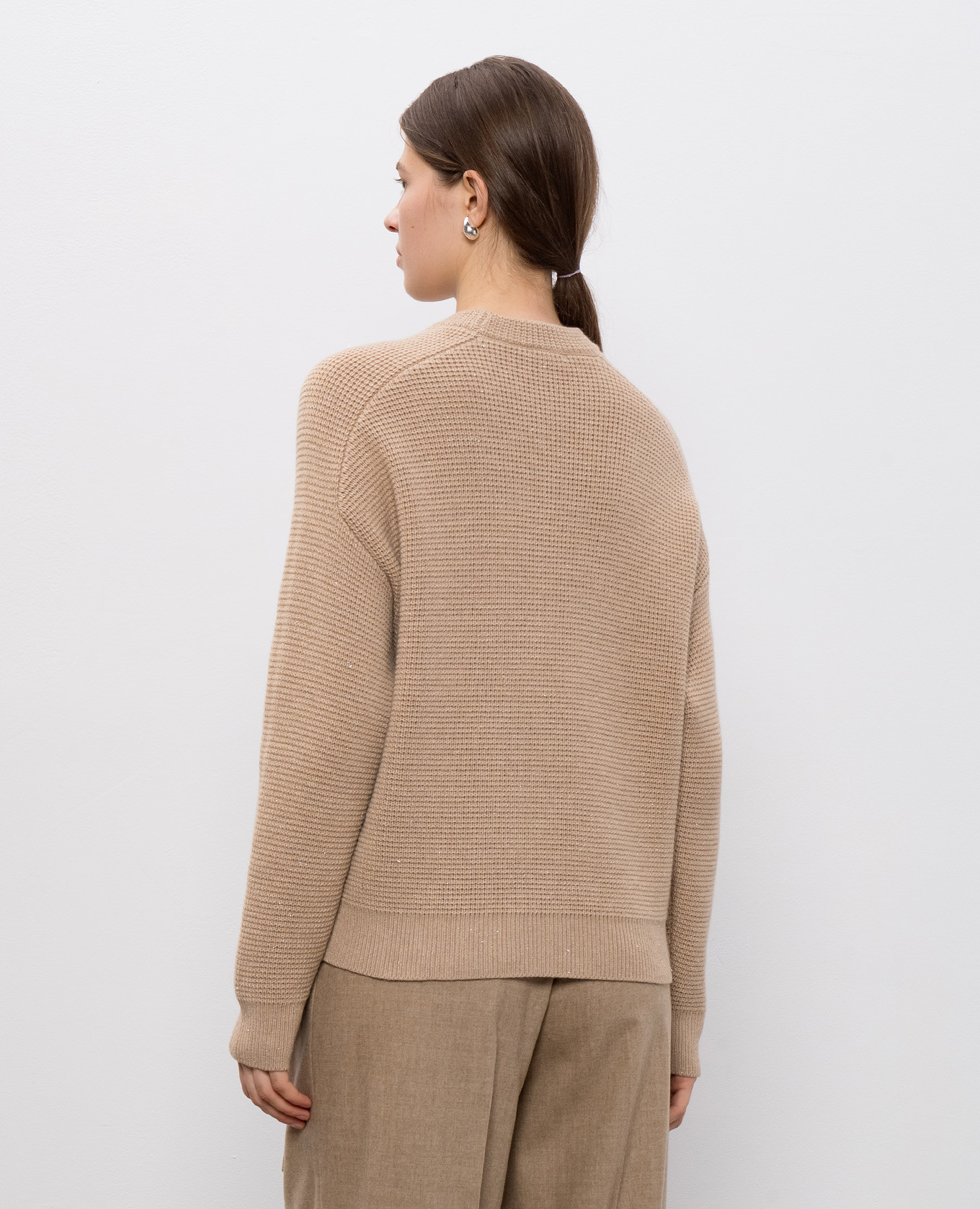 Beige sweater with wool, silk and cashmere Peserico 4