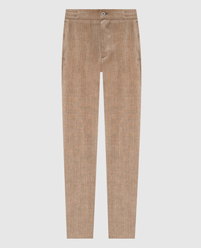 Marco Pescarolo Beige cashmere and linen pants CHIAIAM5146