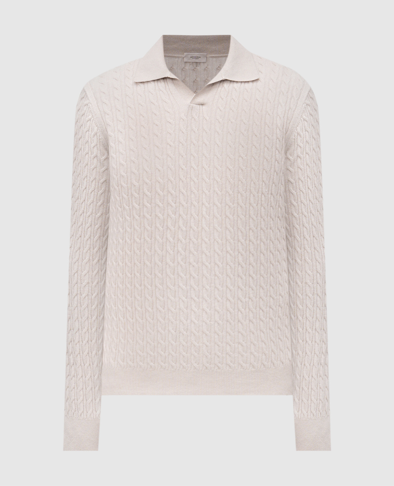 Beige cashmere pullover with pattern Agnona