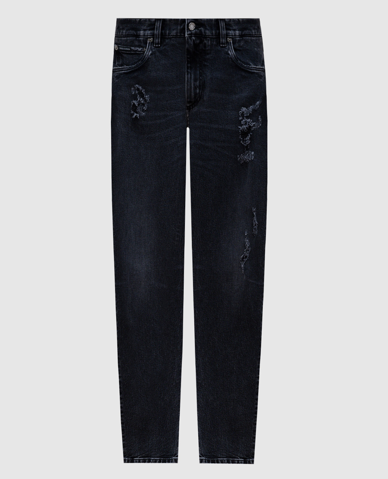 Grey ripped jeans with logo Dolce&Gabbana