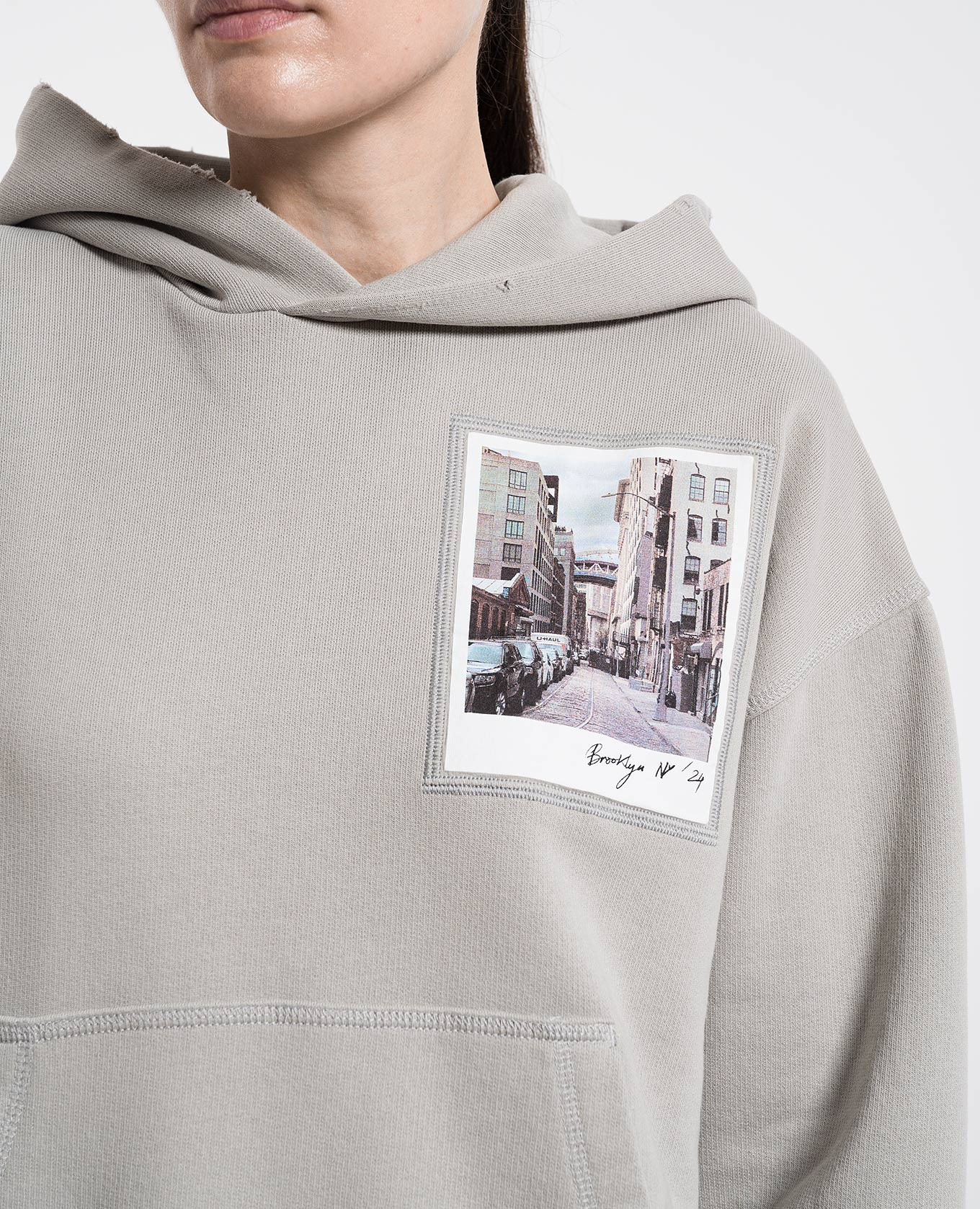 

Brooklyn grey hoodie with logo print Helmut Lang