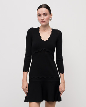 Twinset Black mini dress with logo 252TP3041