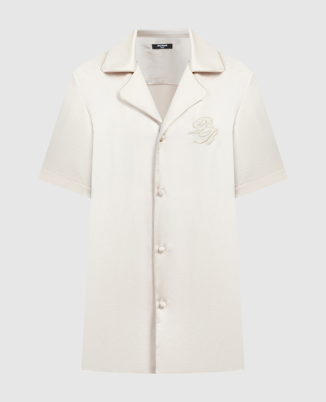 Beige blouse with logo monogram embroidery Balmain
