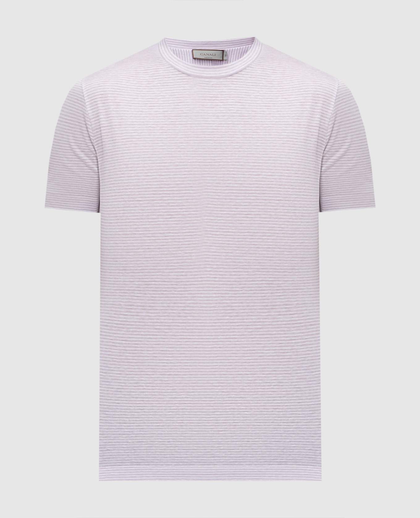 

Purple striped linen t-shirt Canali, Violet