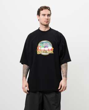 Vetements Black T-shirt with South Park print UA66TR610Bm