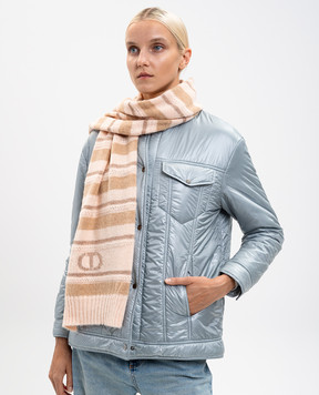Twinset Pink striped wool scarf 252TO5590