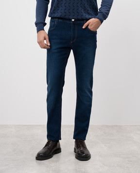 Cashmere&Whiskey Blue jeans with logo patch SENISE781