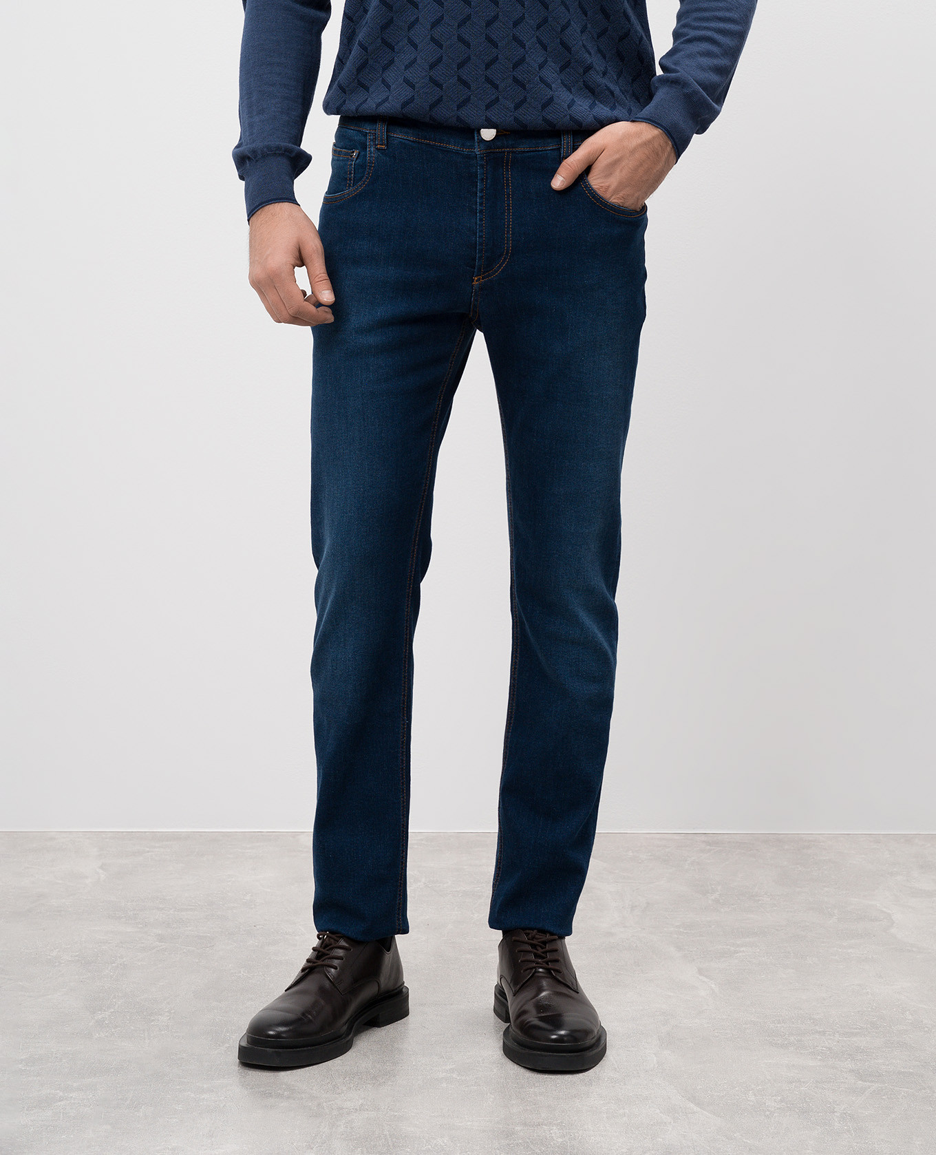 Blue jeans with logo patch Cashmere&Whiskey 3