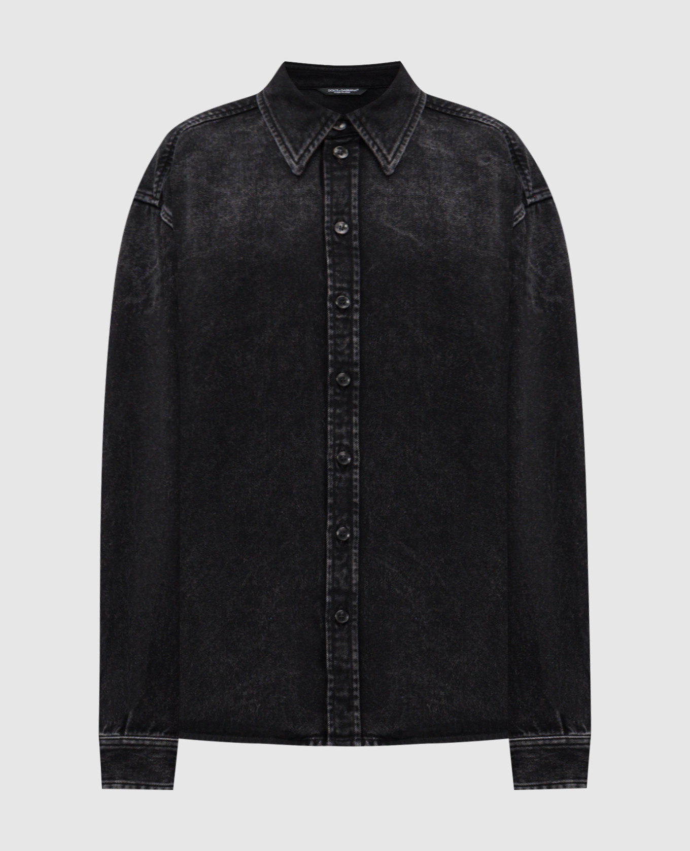 Black denim shirt with logo Dolce&Gabbana