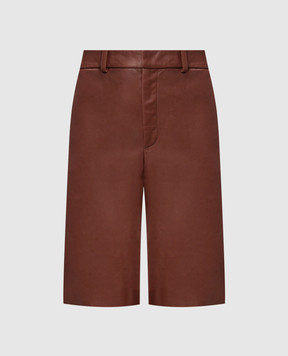 Simonetta Ravizza Brown leather bermuda shorts BERMUDA
