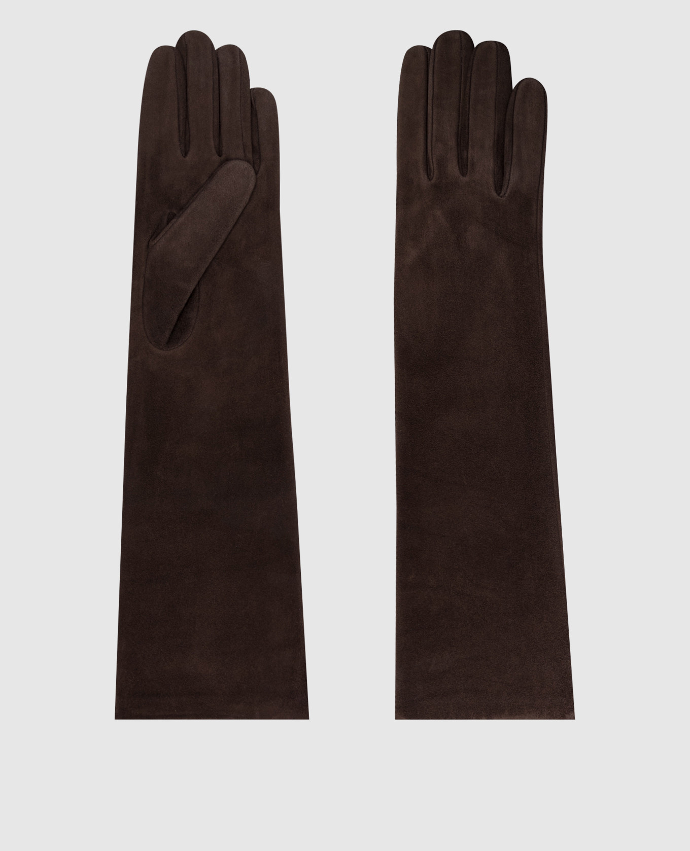 Brown suede long gloves Sermoneta Gloves