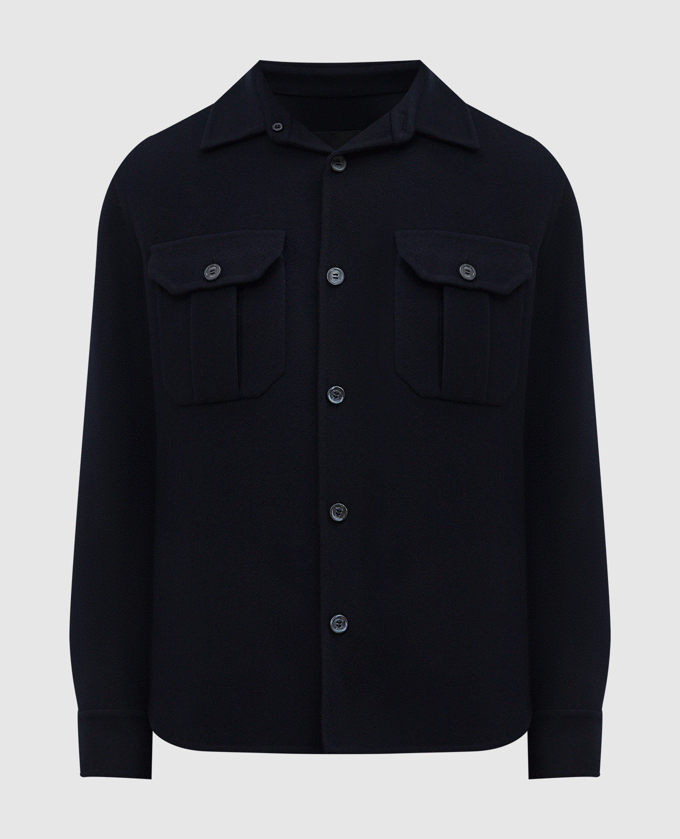 Blue short coat made of wool in the style of a shirt stefano ricci